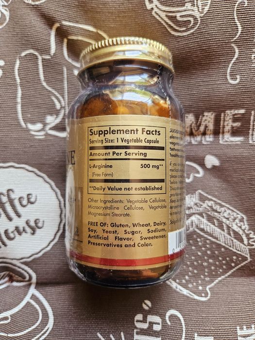 Solgar л аргінін l-arginine л-аргинин амінокислота аргенін 500 мг 100