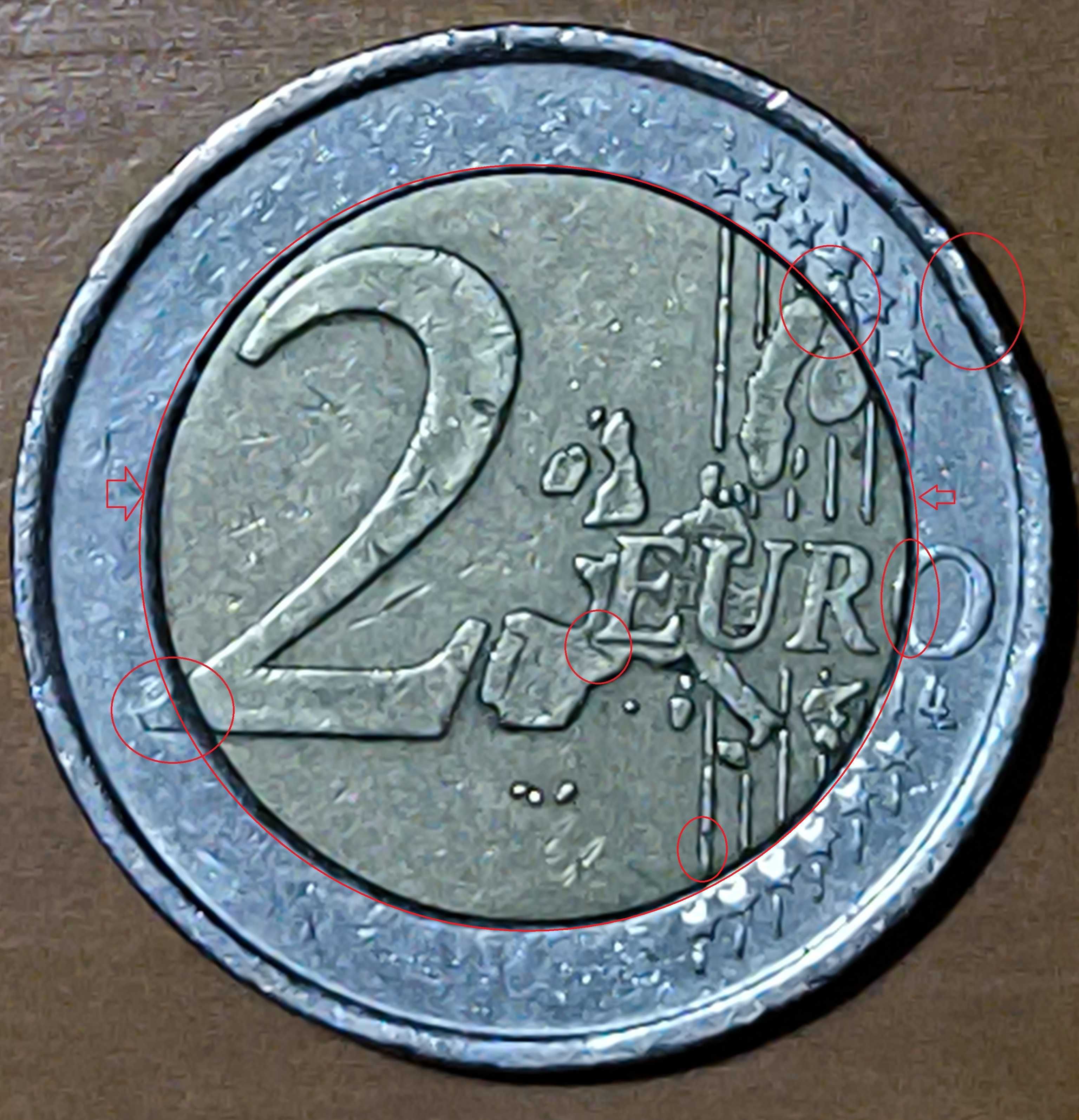 Moedas de euro com erros raros visiveis  e crediveis para colecionar