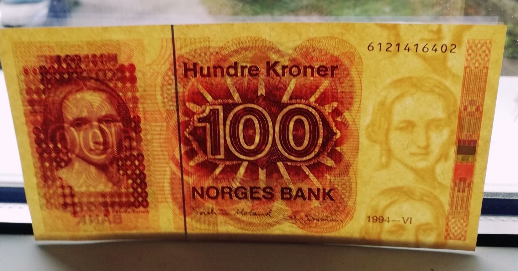 Norwegia 100 koron 1994 rok kolekcjonerski banknot