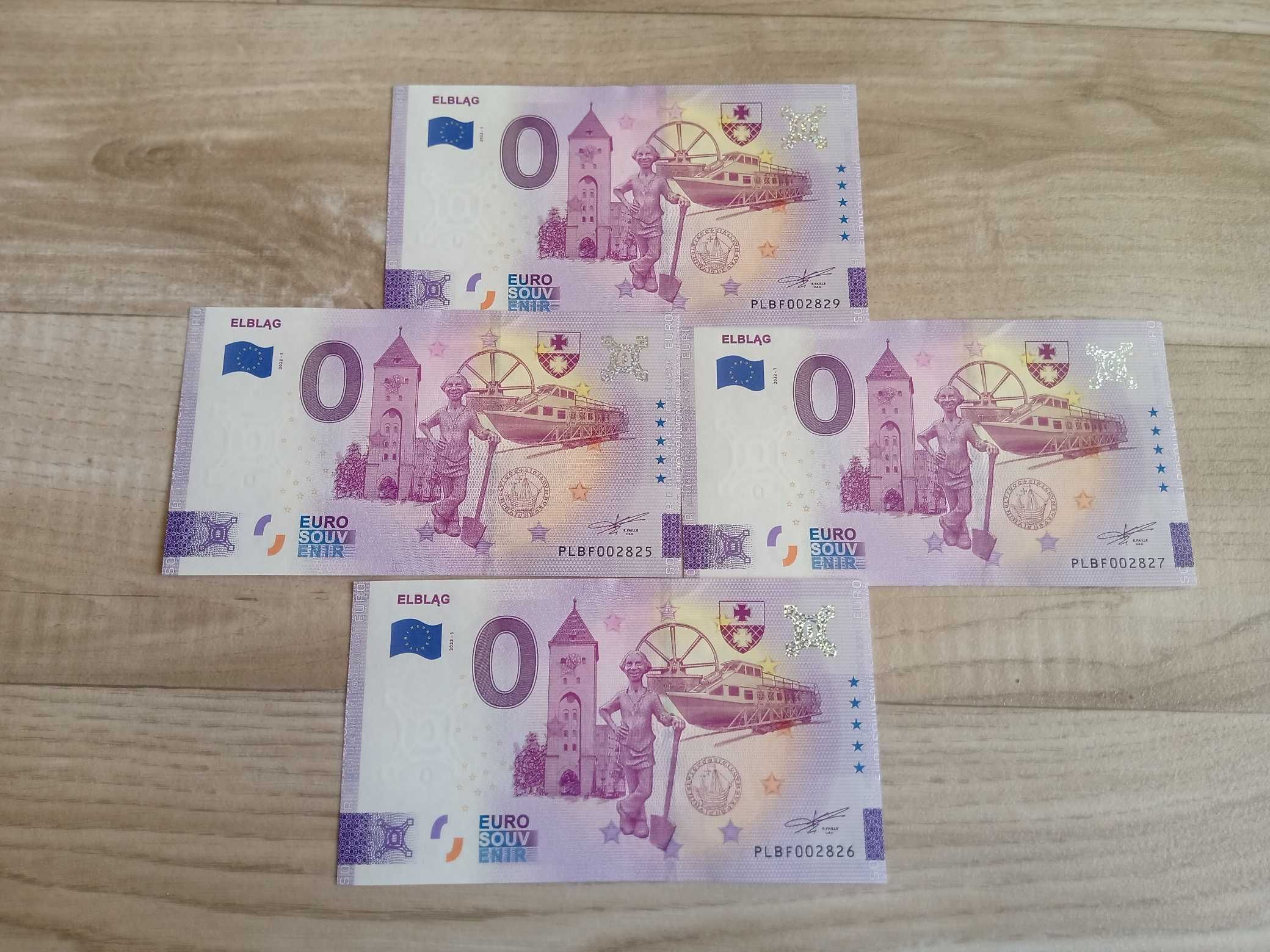 0 Euro - Elbląg, piękny banknot kolekcjonerski. Gratisy :)