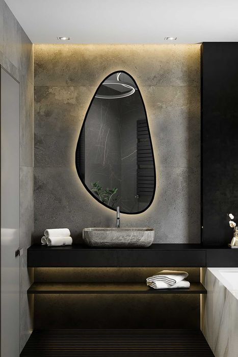 Lustro łazienkowe w ramie mdf SYDERYT LED 60X110 cm - ALFARAM