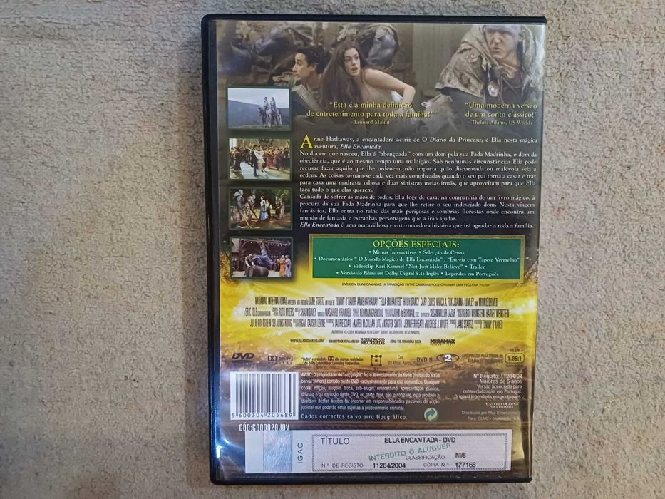 DVD - Ella encantada, com Anne Hathaway, Hugh Dancy, Joanna Lumley