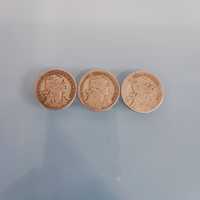 Moedas 50 centavos alpaca 1927, 1929 e 1940.