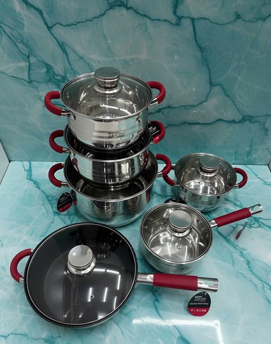 Набор кастрюль, посуды из нержавеющей стали/ кастрюли,сковорода,ковшик