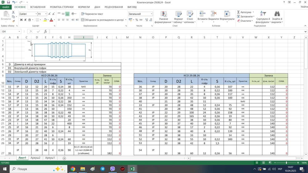 Гофрована трубка (компенсатор віброізолюючий ,сільфон з нж трубки).