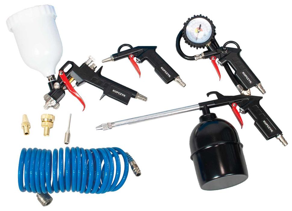 Zestaw pneumatyczny 8 elementów wąż pistolet ropowania pompowania