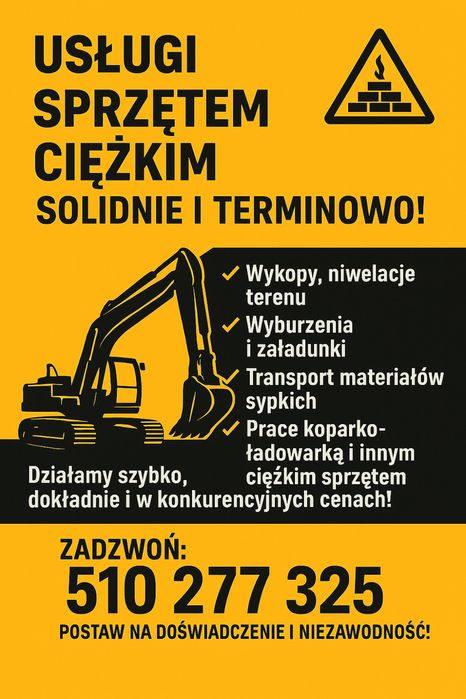 Usługi koparką , wywrotka , ciągnik , przyczepa budowlana