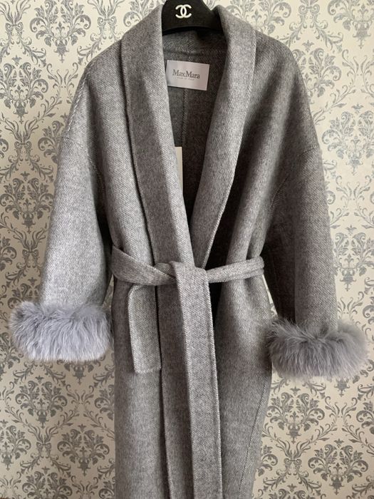 Длинное шерстяное пальто max mara кашемировое