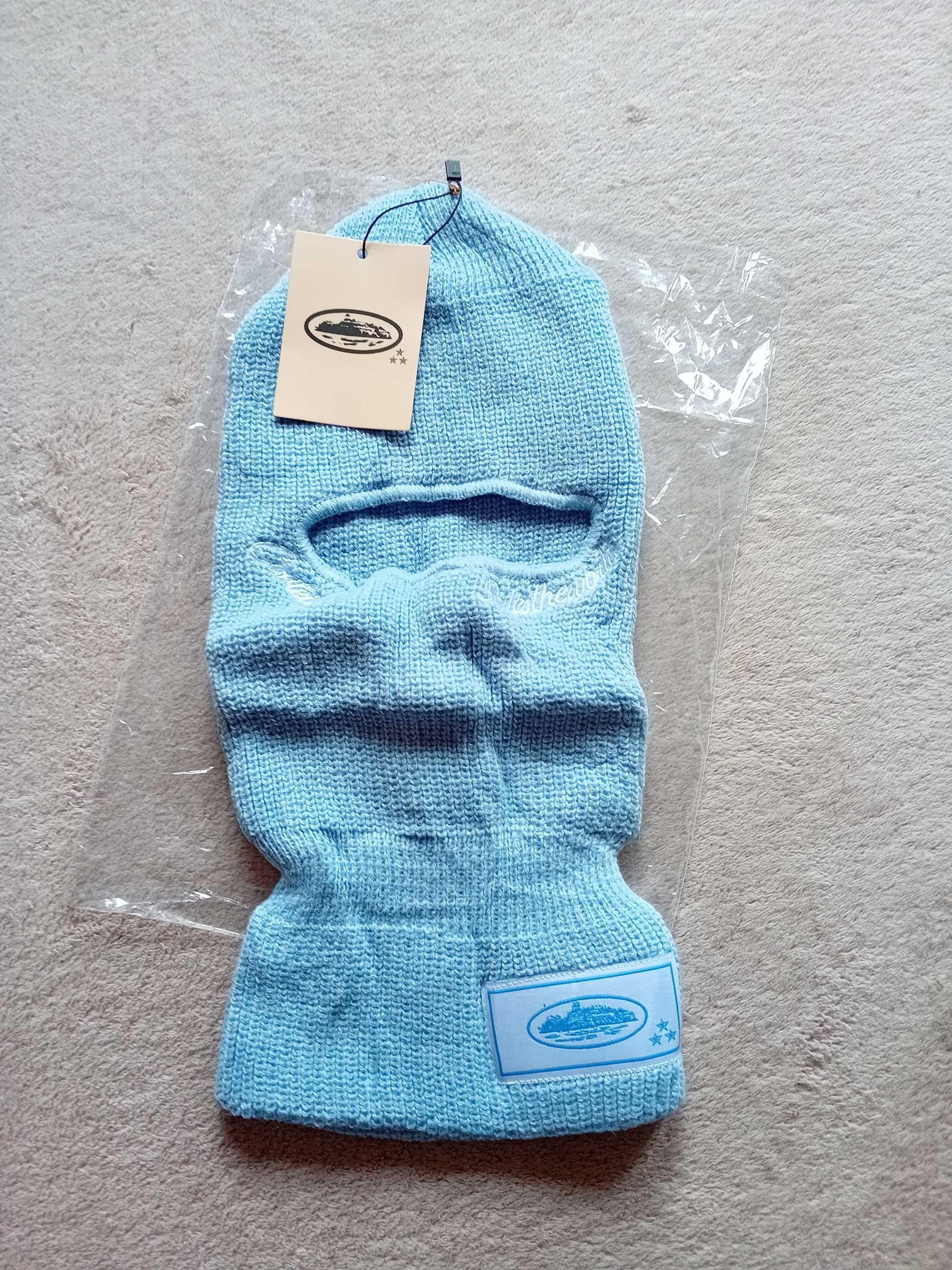 Corteiz Knit Bally Baby Blue (2w1 czapka kominiarka)