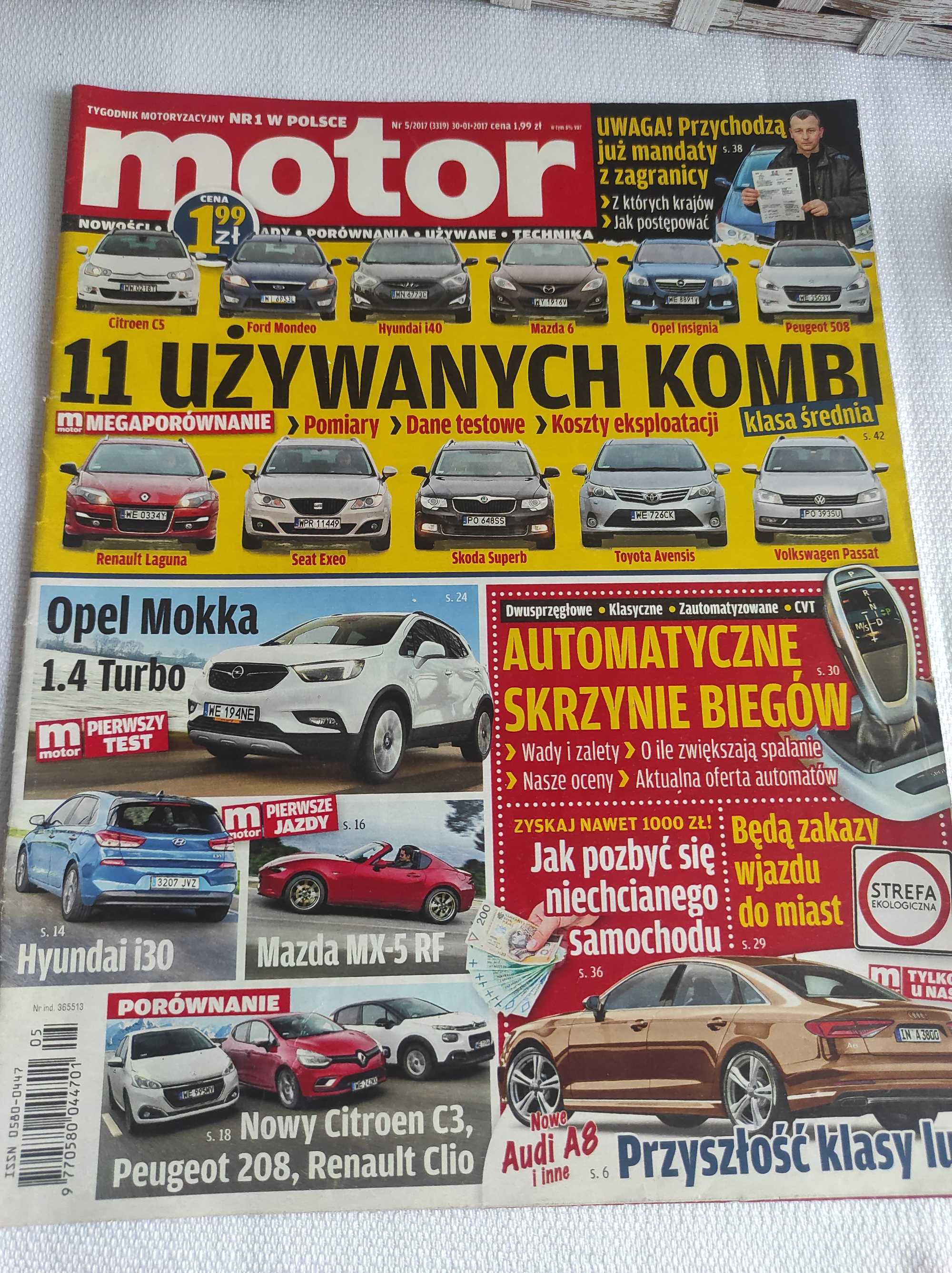 Czasopismo Motor WYSZUKAJ POJAZD 5/2017 Espace Exeo XJ MX-5 Laguna i30
