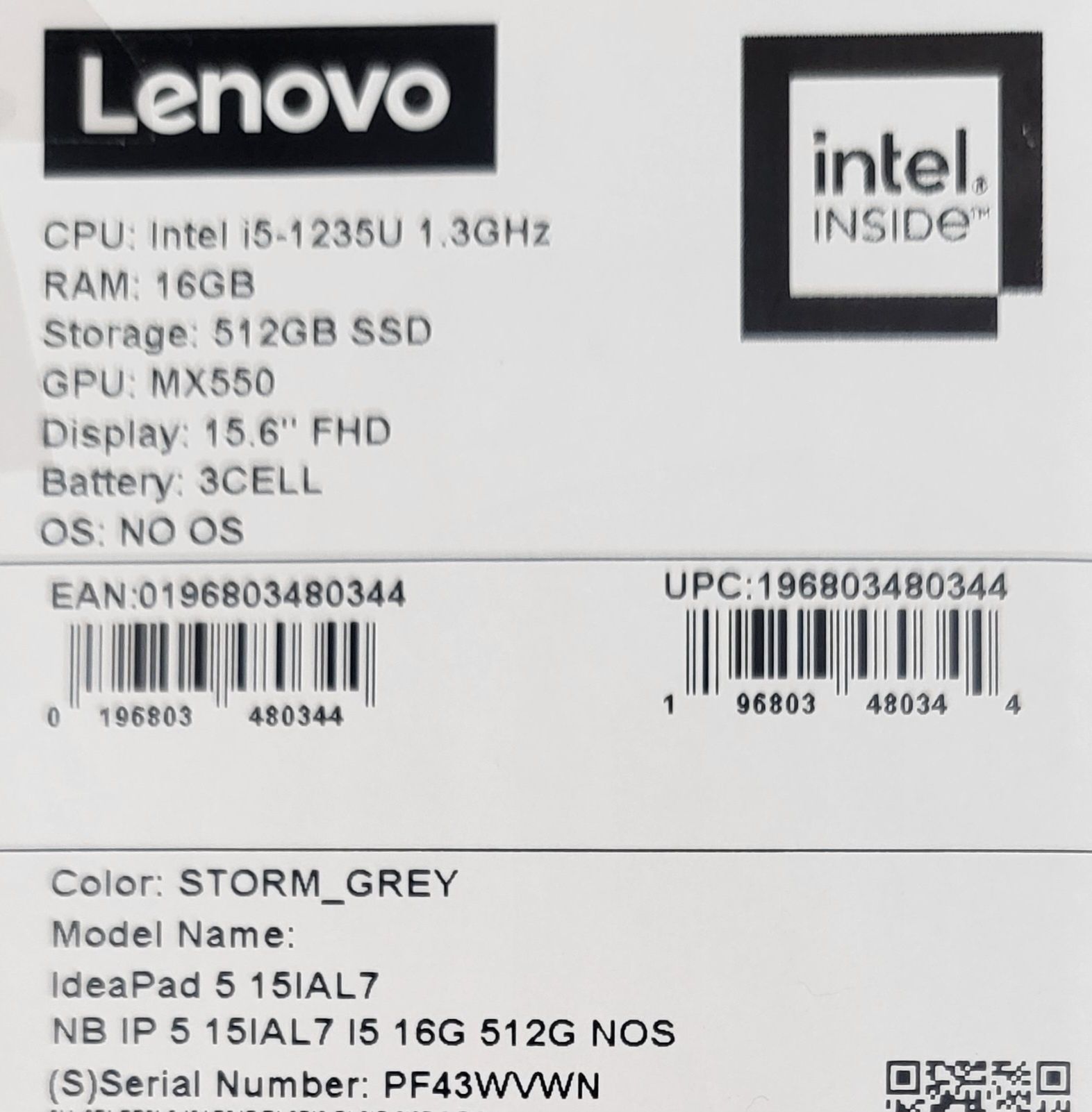 Lenovo IdeaPad 5 15IAL7