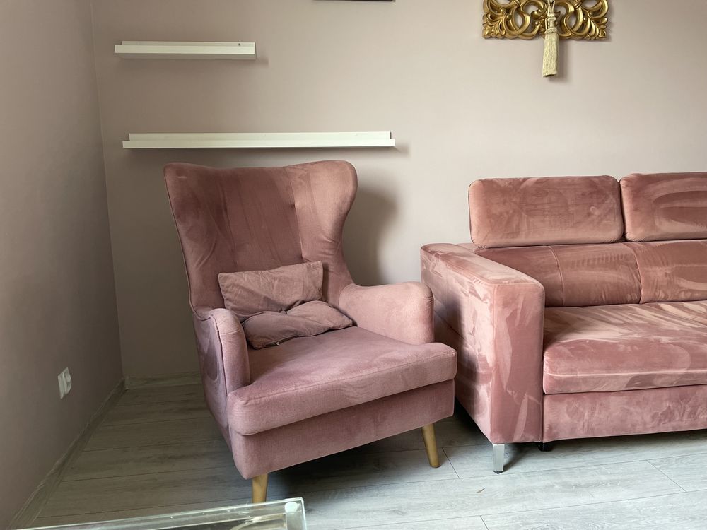 Fotel Uszatek różowy