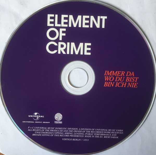 ELEMENT OF CRIME   zestaw 2 cd       indie art rock ballad