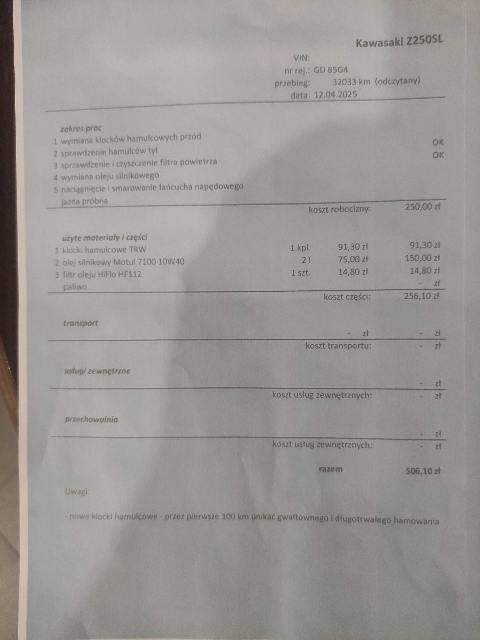 Kawasaki Z250 SL – Stan BDB – Po Przeglądach – Gotowy do Jazdy!
