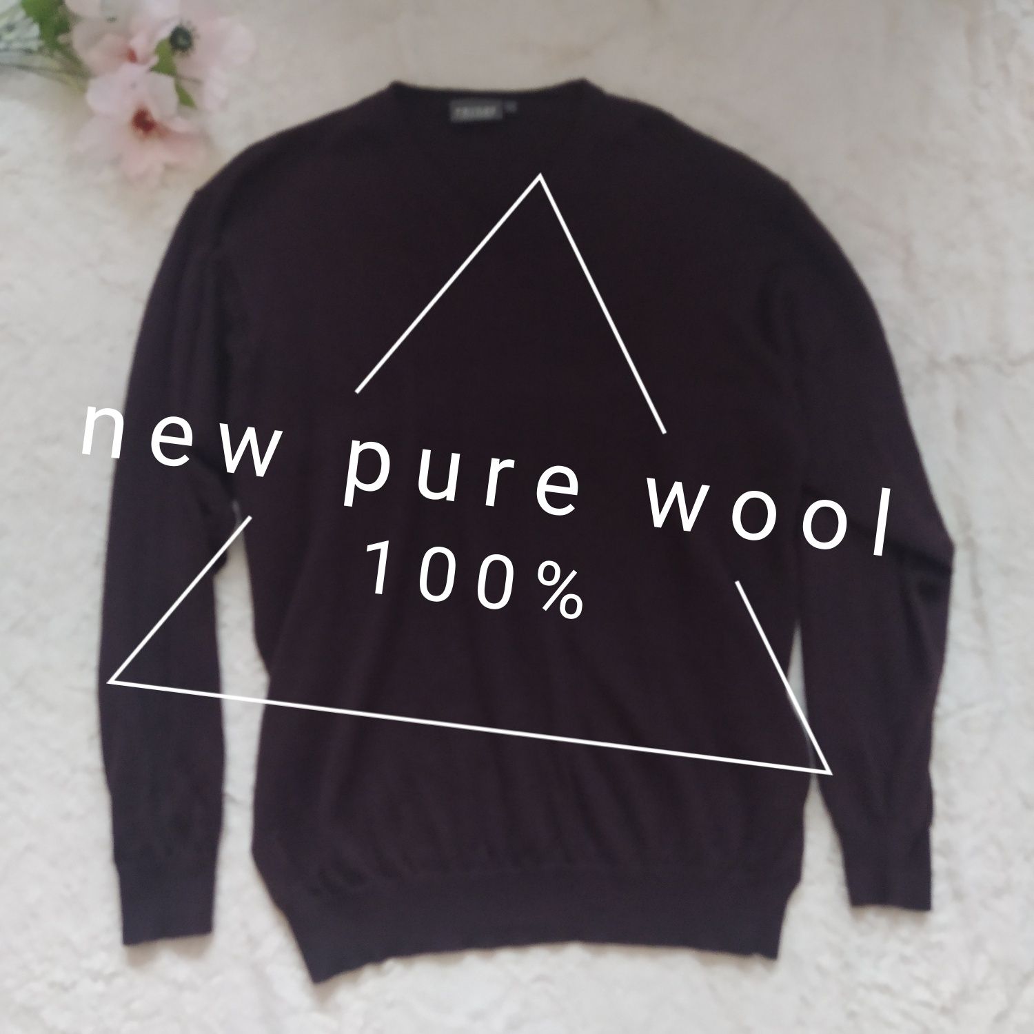 Wełna sweter męski XL Woolmarkt new pure wool lana tani vintage y2k y9
