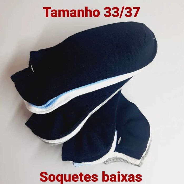 12 pares de soquetes tamanho 33/37 em algodão do bom.