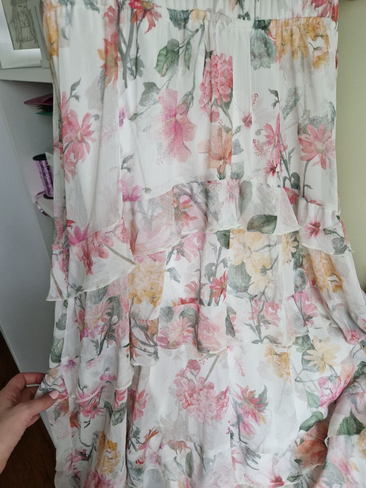 Sukienka maxi Reserved wizytowa letnia kwiaty