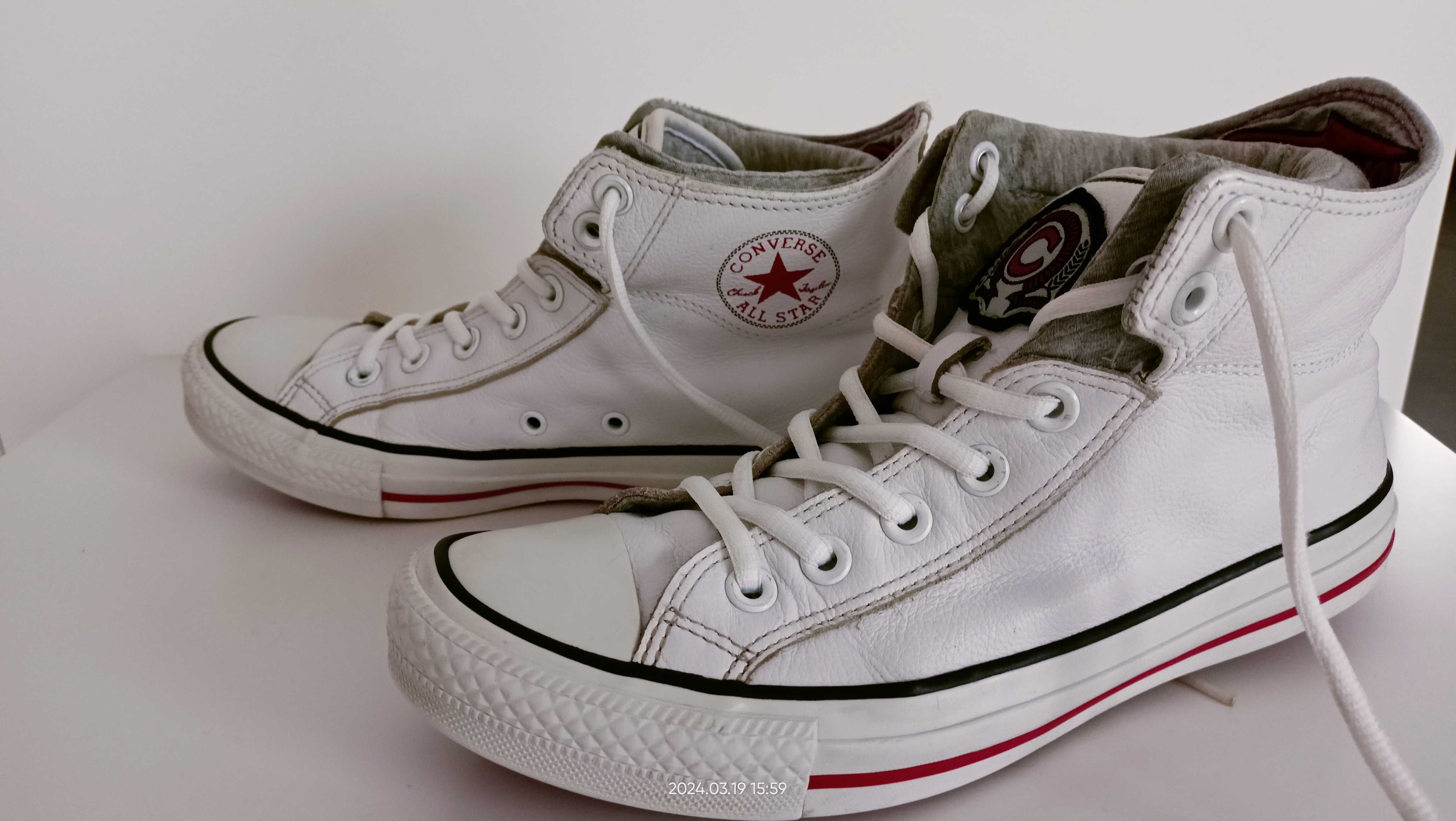 Converse 39 skóra naturalna lekko ocieplane wiosna dzis wysyłka 1zł