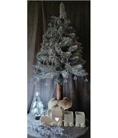 Choinka sztuczna śnieżona mała na pniu 115cm i 25cm,ozdoby świąteczne