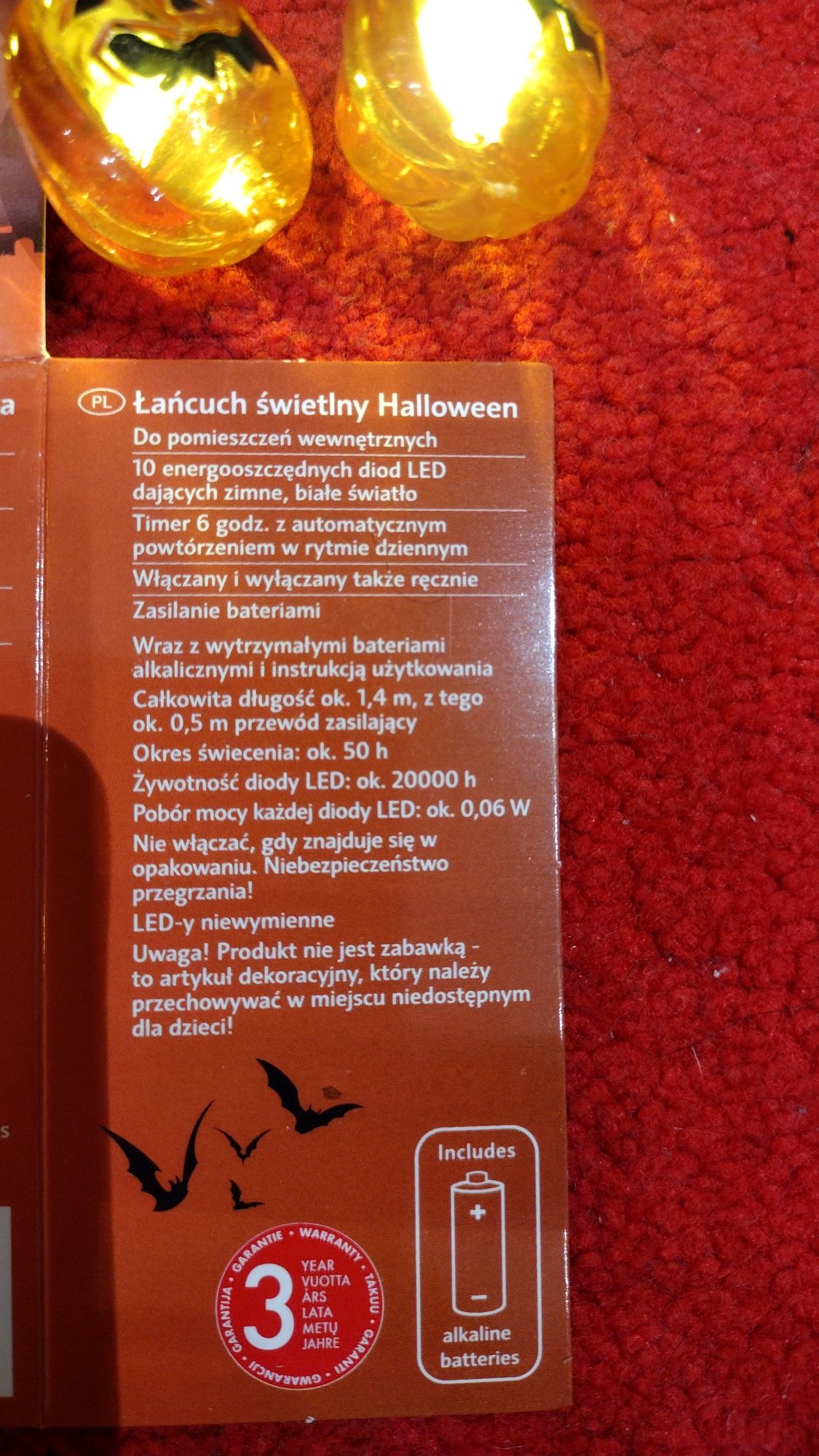 Zestaw lampki ledowe Halloween 10 sztuk