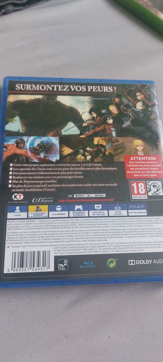 Attack on titan 2 AOT 2 PS4