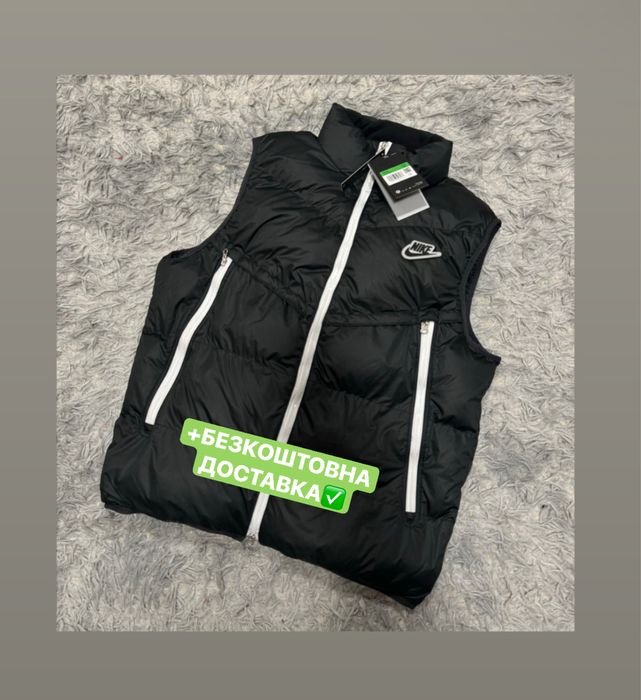 НАКЛАДЕНИЙ ПЛАТІЖ‼️Жилетка Nike NSW Black (Чорно-Біла),найк,желет,nike