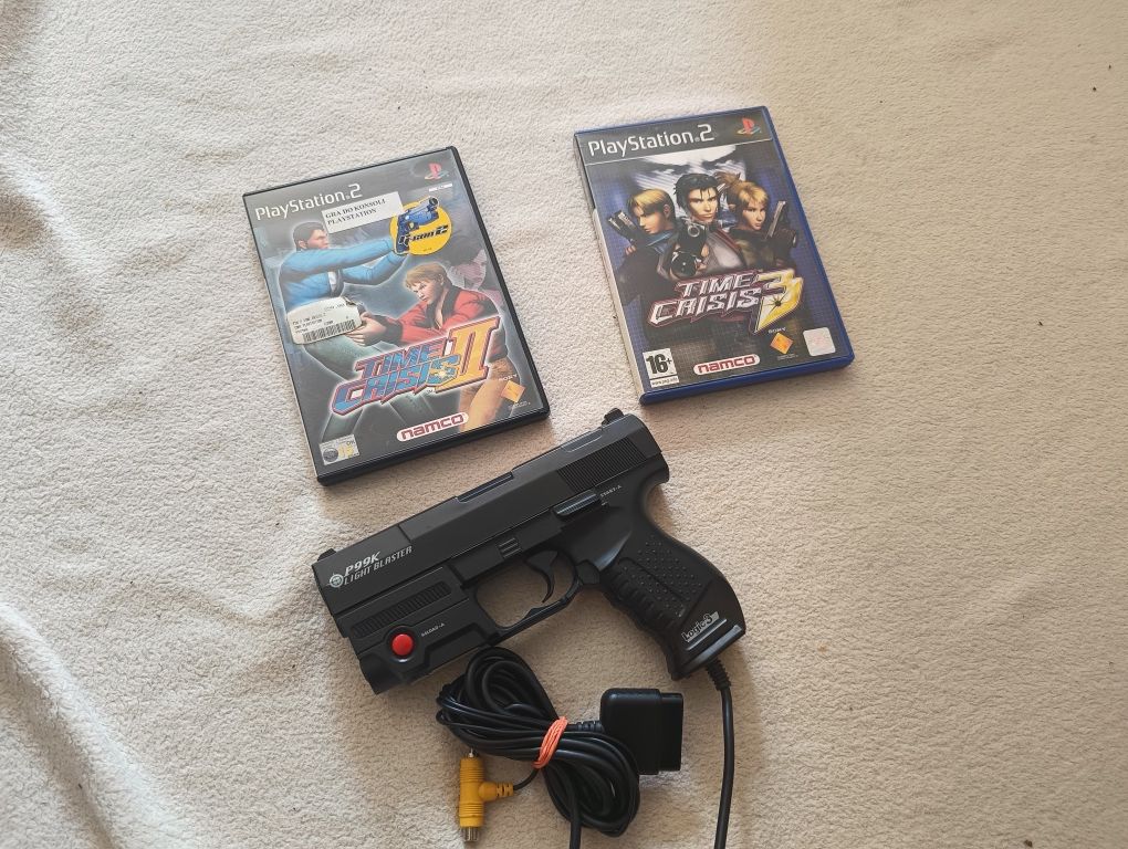 2 gry PS2 Time Crysis 2 , 3 + pistolet Light Blaster P99G2 Logic 3
