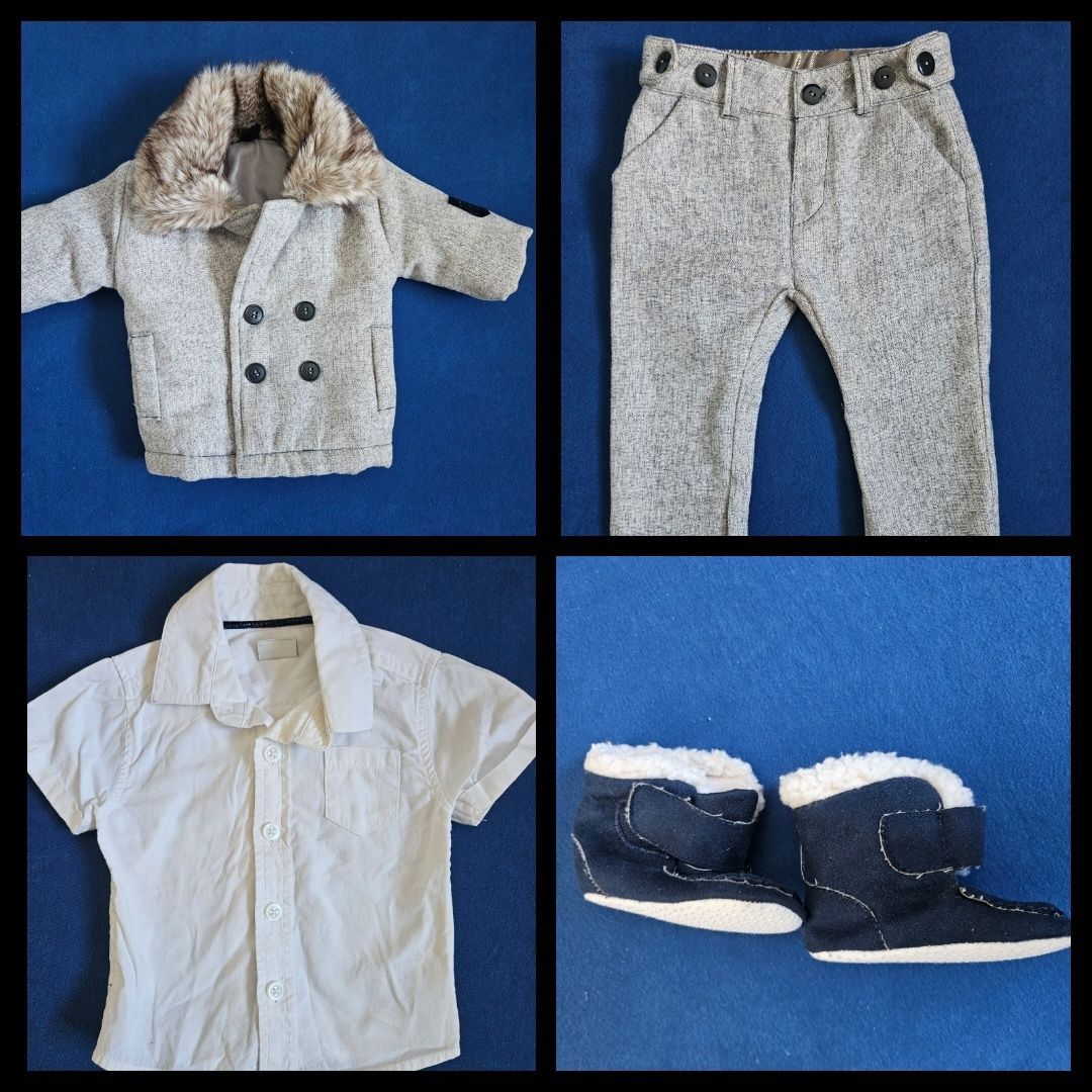 Zestaw Ecco Boy 62 / 68 płaszcz spodnie koszula