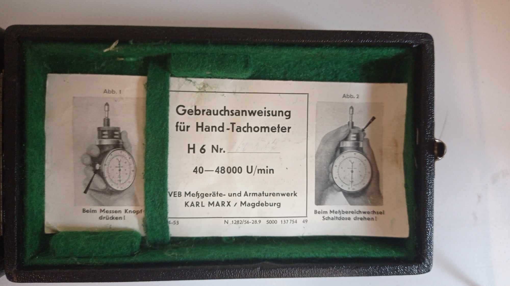 Hand-Tachometr - Niemiecki Tachometr z 1953r. Oryginalny