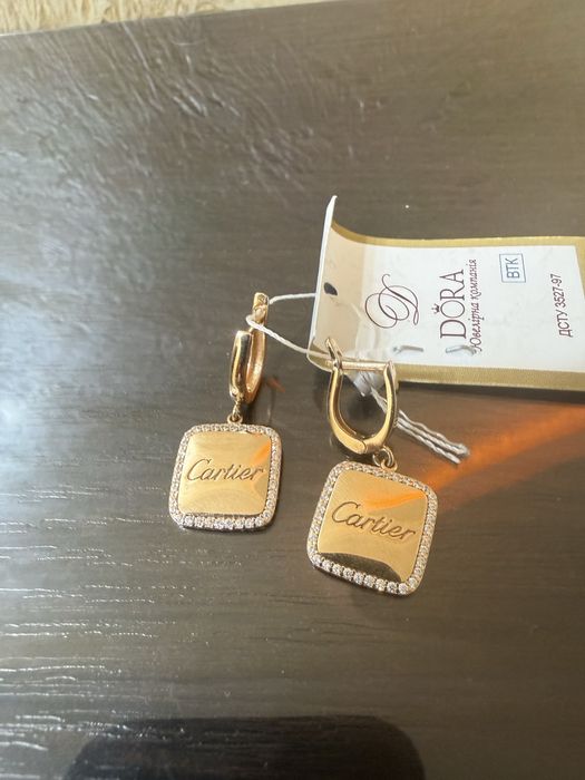 Золоті Серёжки, сирежки Cartier
