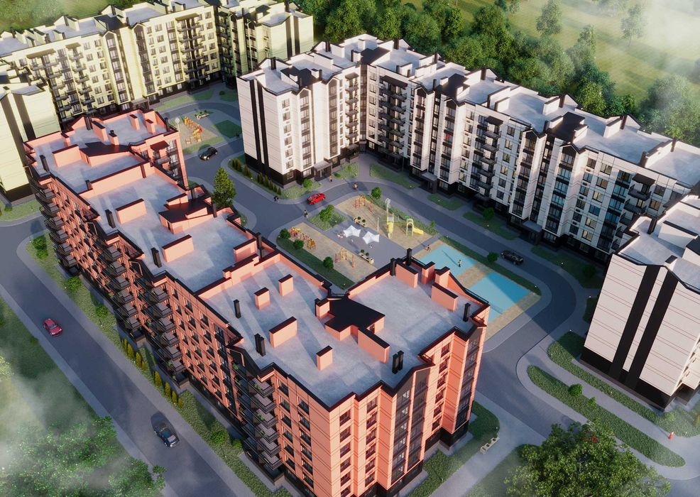 ВІД ЗАБУДОВНИКА 1к квартира 37,33 м² розтермінування 36 місяців