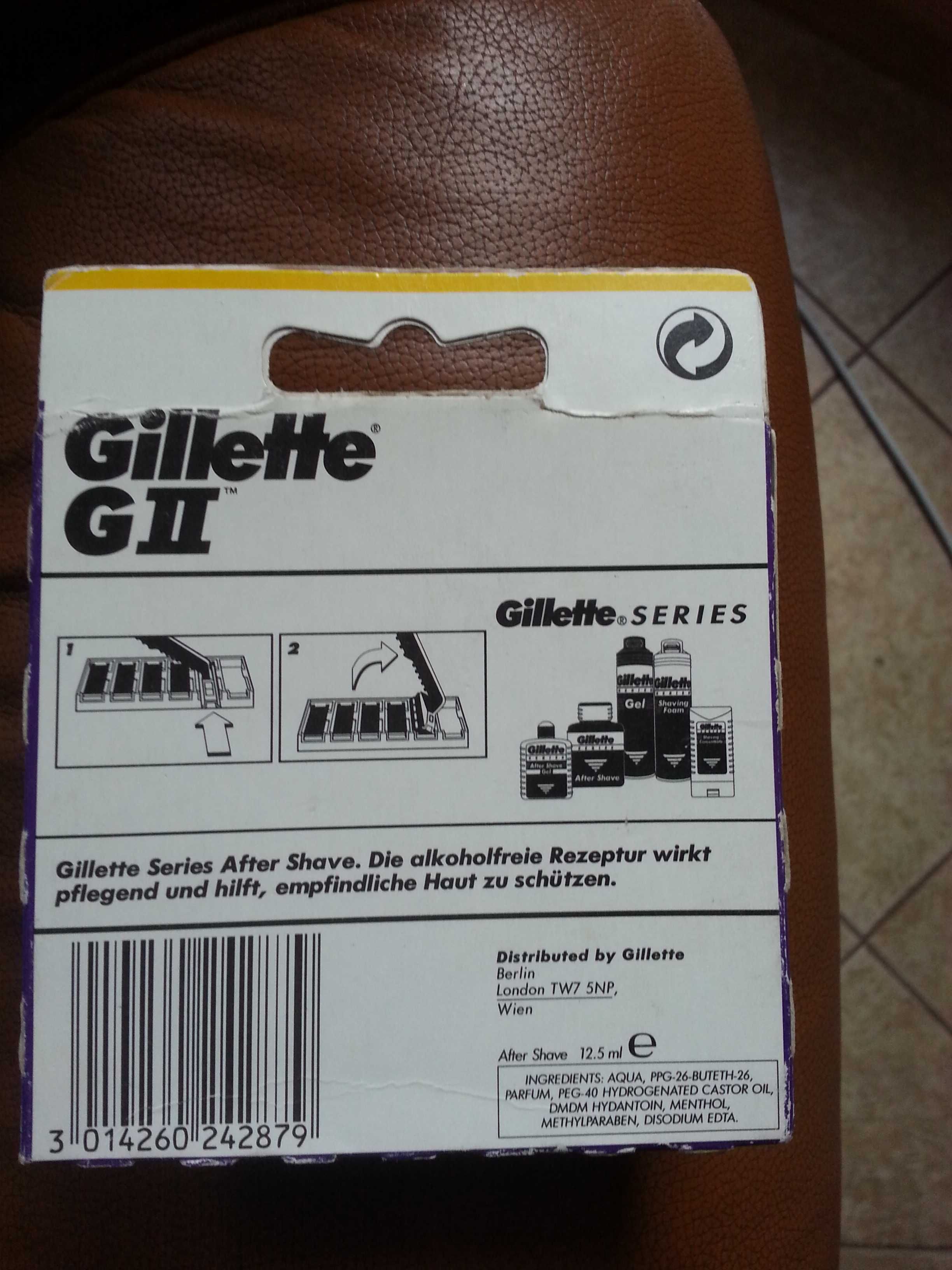 Gillette GII nożyki 10 sztuk + próbka wody po goleniu