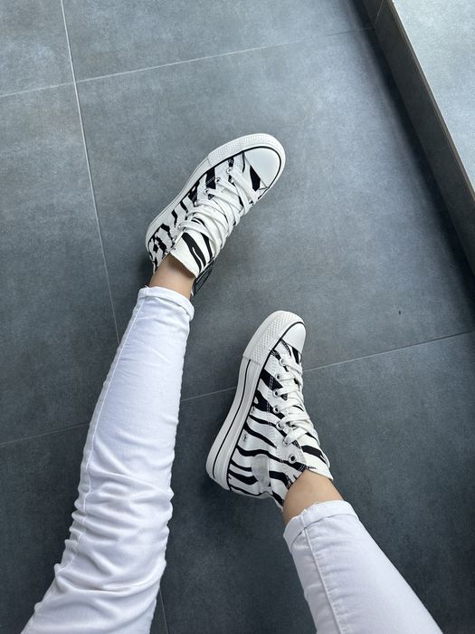 Кеди Converse Lift Hight Zebra Висока Платформа Кроссовки