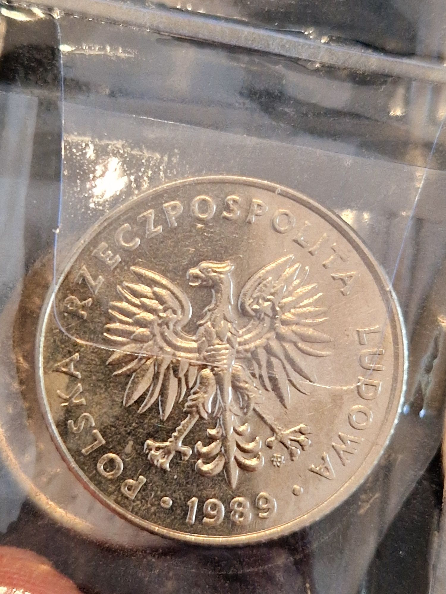 Moneta 20 zł PRL 1989 ze znakiem mennicy nikiel