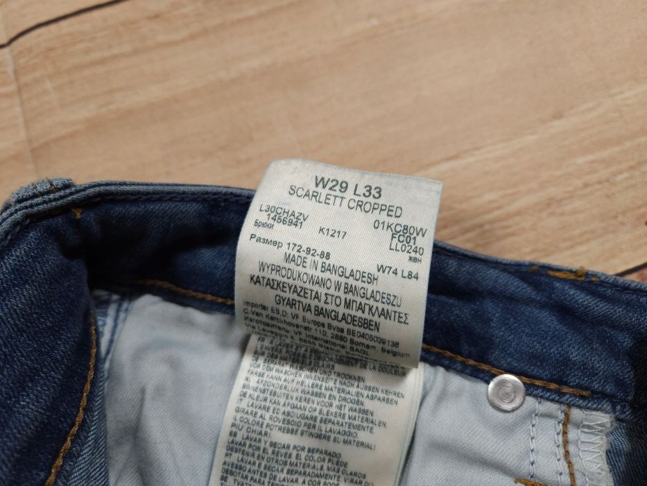 LEE Scarlett Cropped Spodnie Jeans Damskie r. 29/33