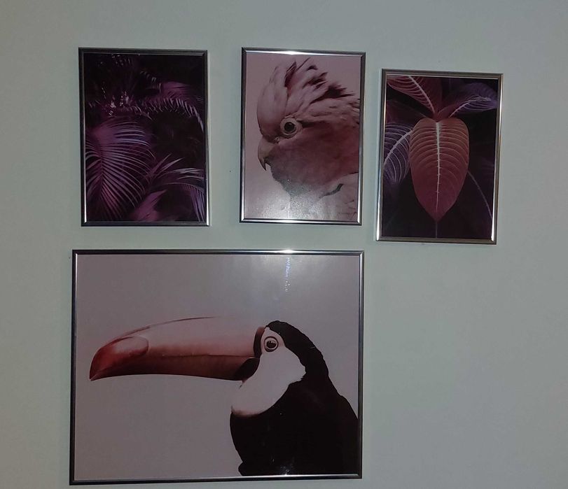 Zestaw obraz srebrna rama DESENIO | 4 SZTUKI