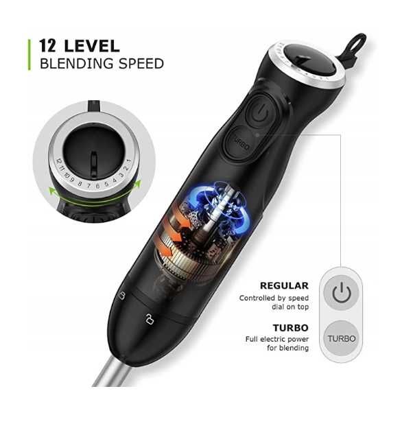 Blender ręczny Bonsenkitchen 1000 W czarny