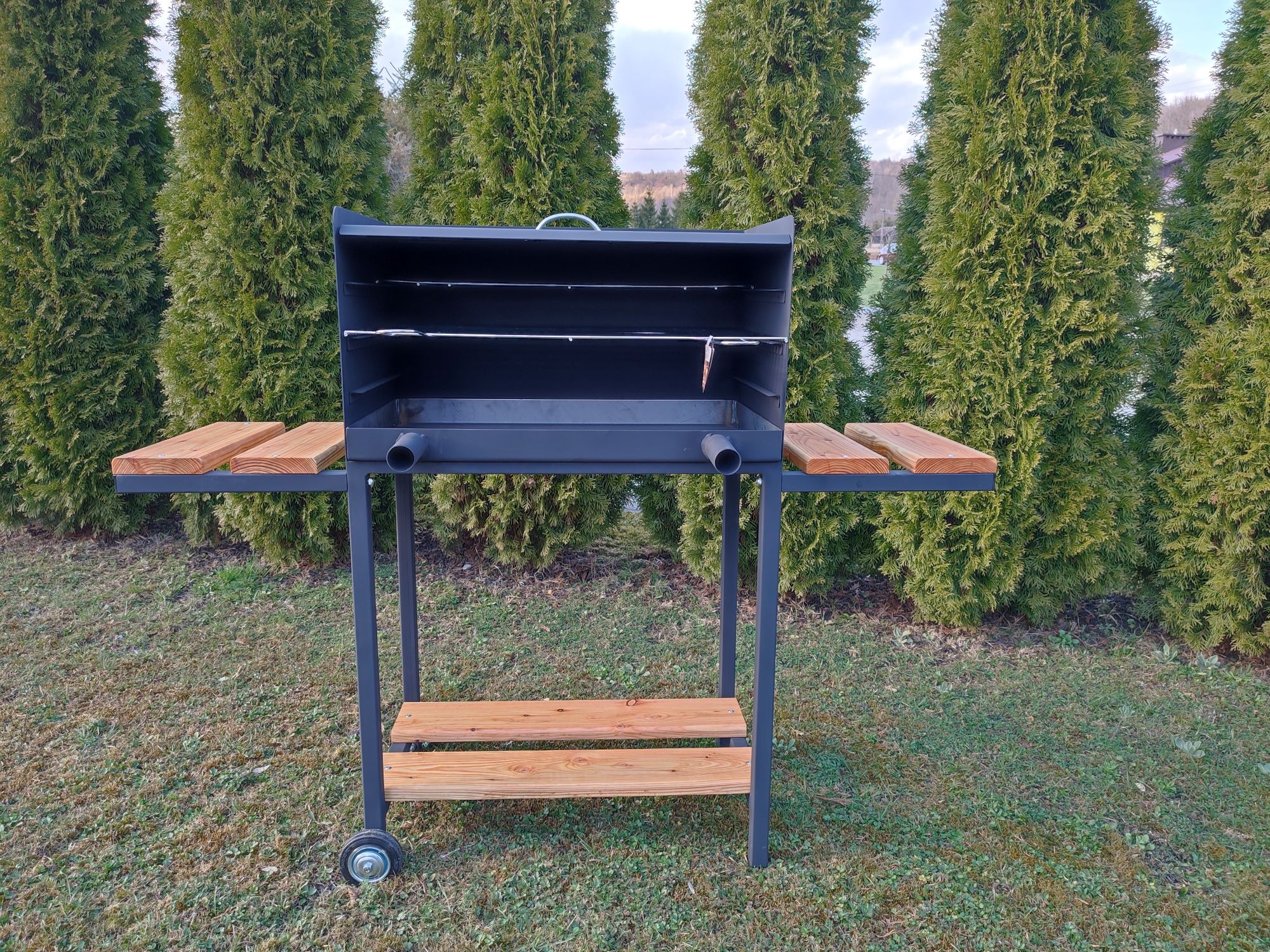 Grill ogrodowy duży 67x40 wędzarnia palenisko ogrodowe fv