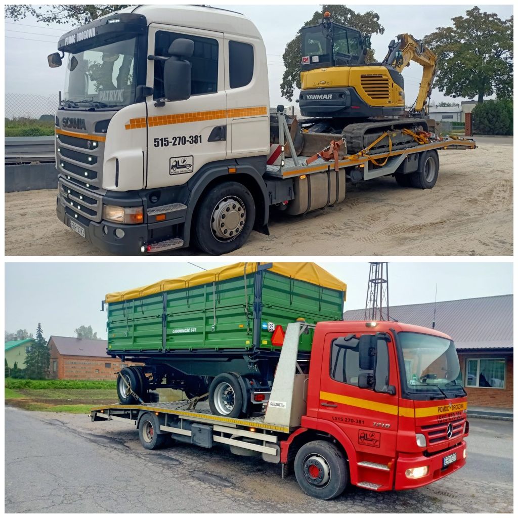 AutoLaweta Holowanie Laweta Transport maszyn ciągników wózków koparek