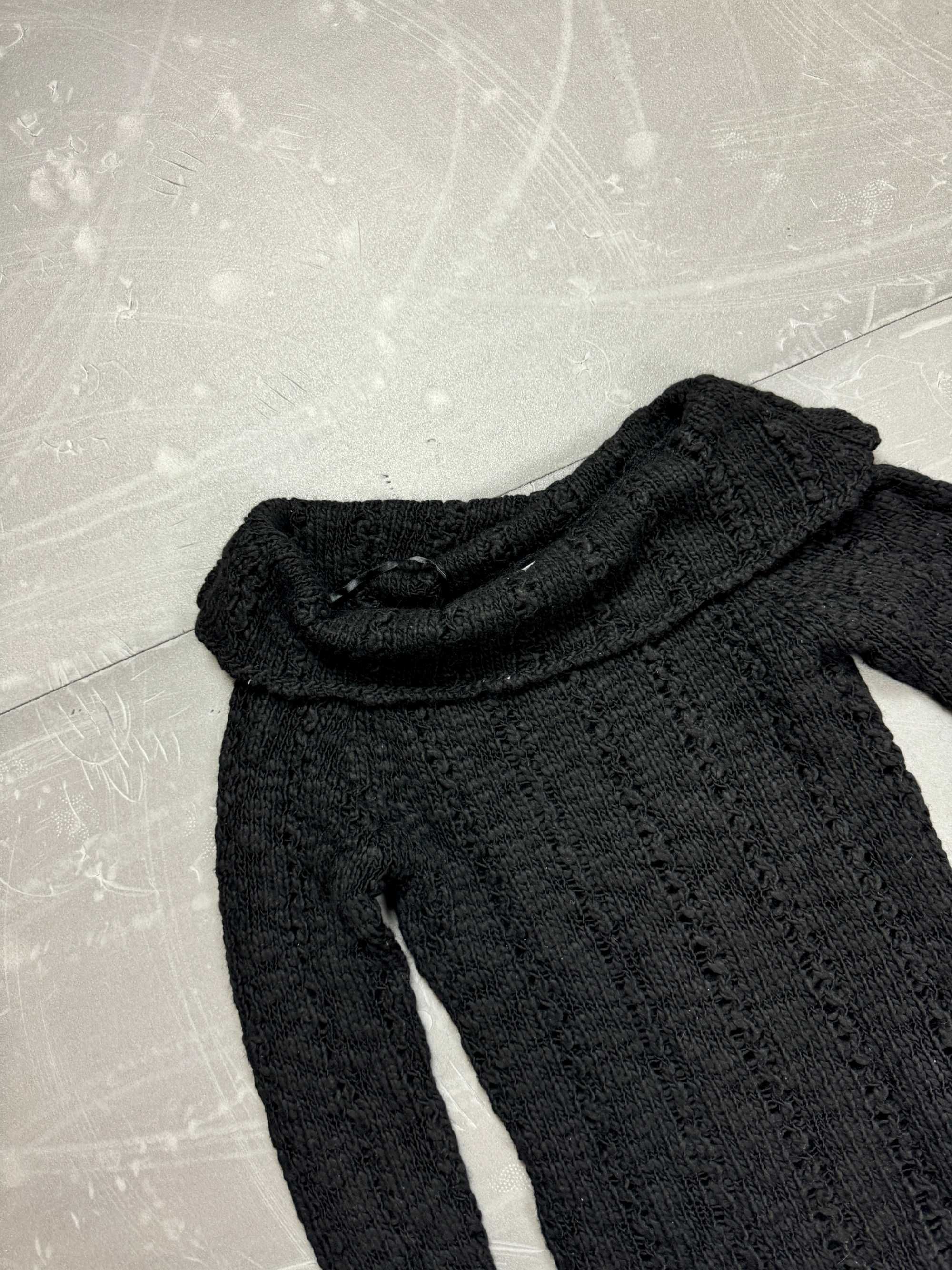 Dziargany czarny gruby sweter z golfem retro y2k (S) 90s 80s