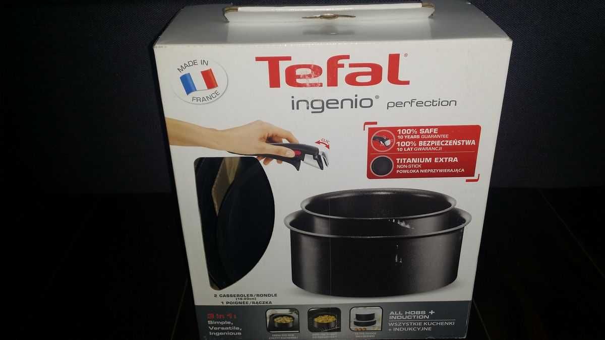 TEFAL Ingenio Perfection 2x garnki rondle 16 i 20cm nowe też indukcja