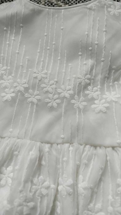 Piękna sukienka + sweterek rozm. 86 do chrztu, na ślub