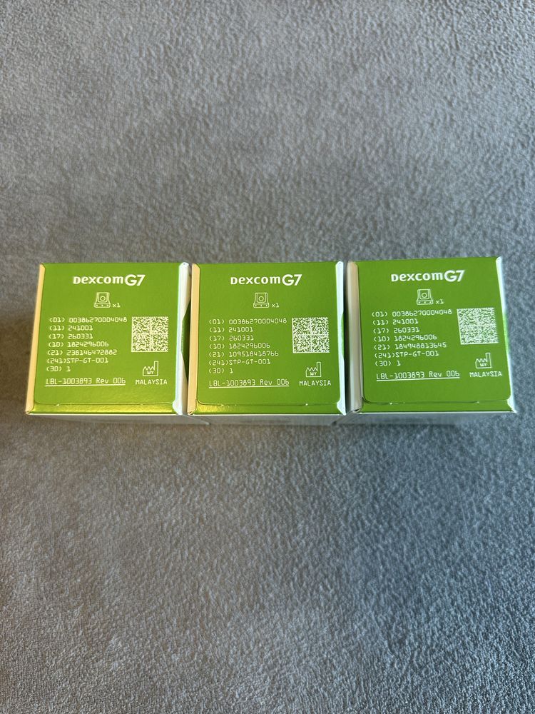 3x sensor Dexcom G7/Nowe/DŁUGA DATA WAŻNOŚCI