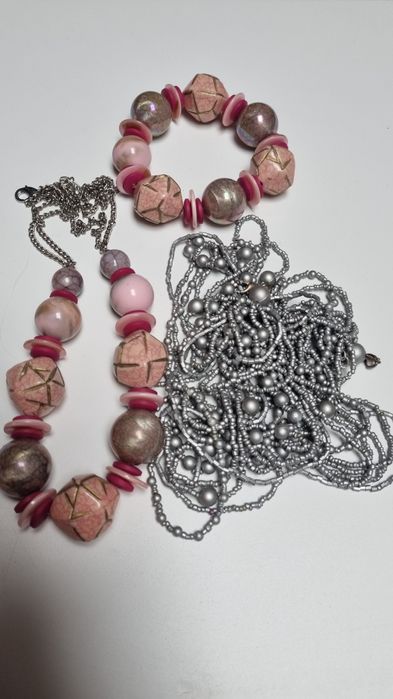 Komplet korale naszyjnik i bransoletka