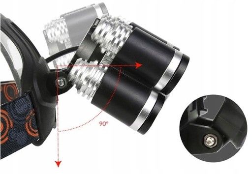 WYPRZEDAŻ Latarka czołowa 5 led ZOOM CREE XM-L T6
