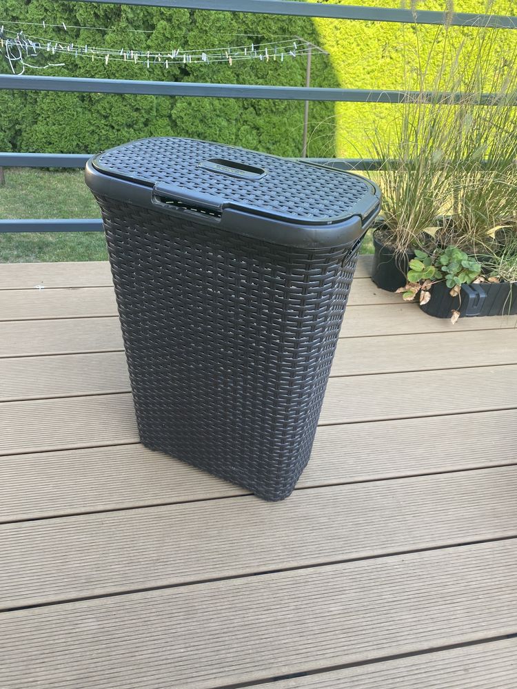 Kosz na pranie bielizne pojemnik wenge