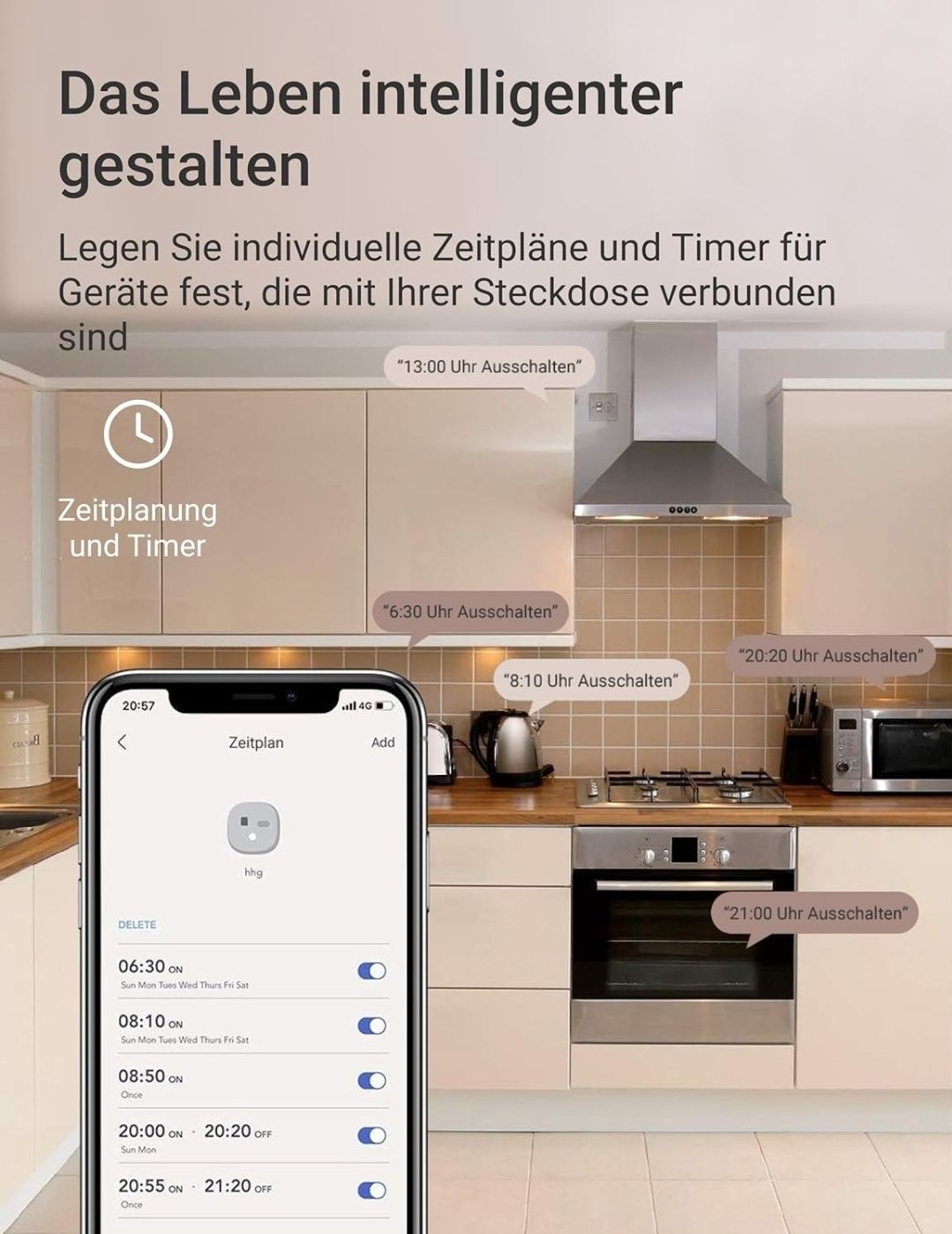 4 x Nooie Inteligentne Gniazdo Wifi Alexa/Google Home, pomiar