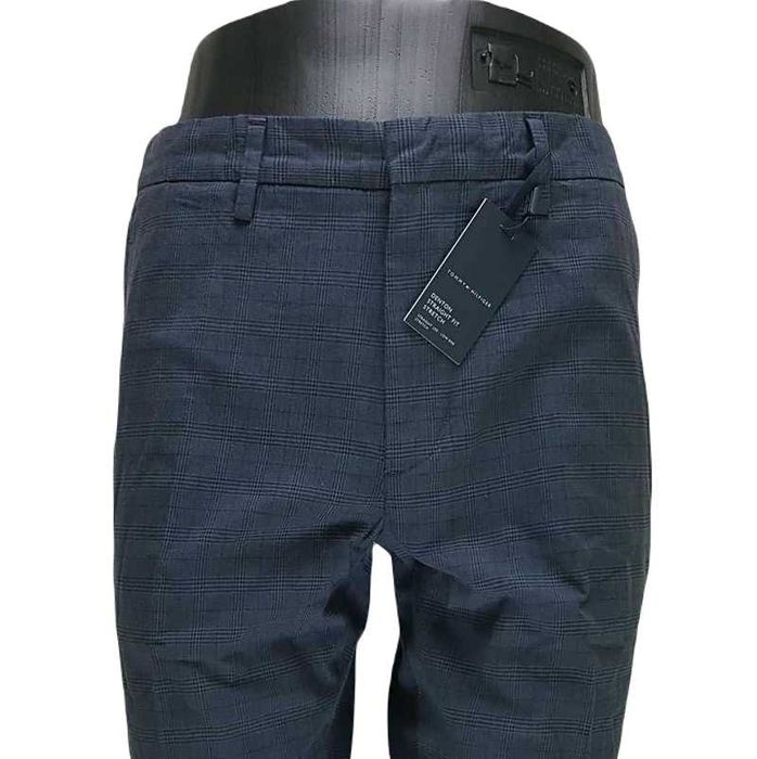 Męskie spodnie Tommy Hilfiger Denton Chino Straight krata nowe W33/L32