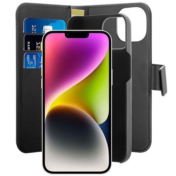 Etui Portfelowe Z Magnesem do iPhone'a 14 Plus / 15 Plus - Czarne