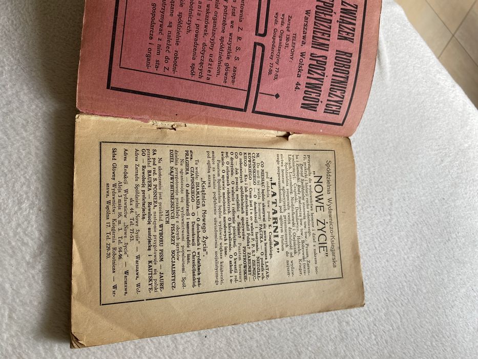 kalendarz robotniczy PPS na 1924 r.